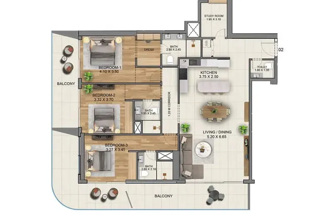3 bedroom apartment
