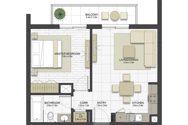 1 bedroom