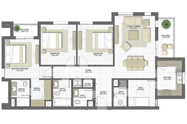 3 bedroom