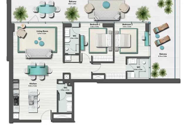 2 bedroom apartment