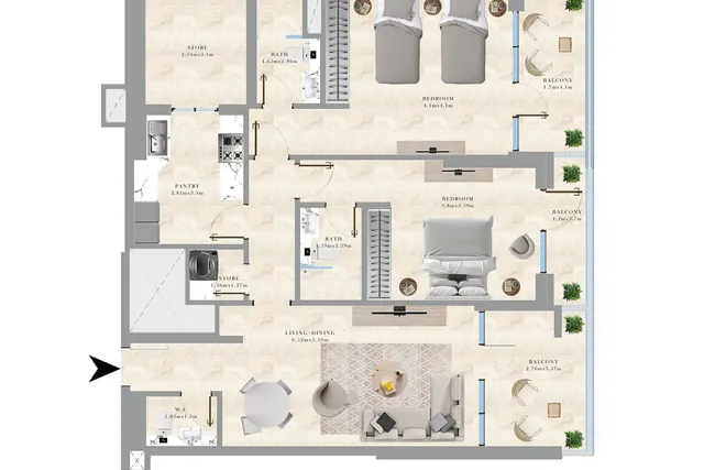 2 bedroom apartment