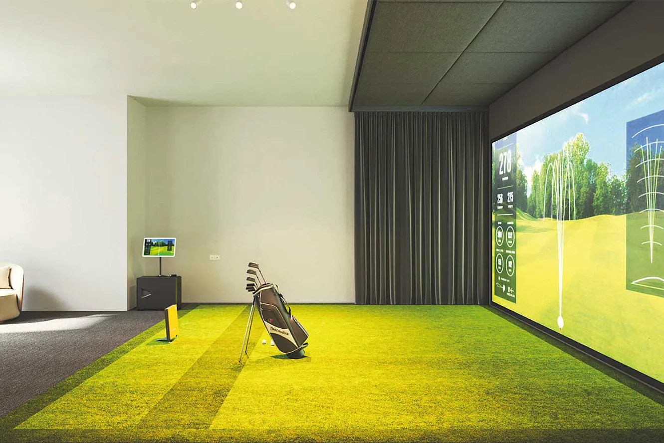 Golf simulator, billiards, and sports area