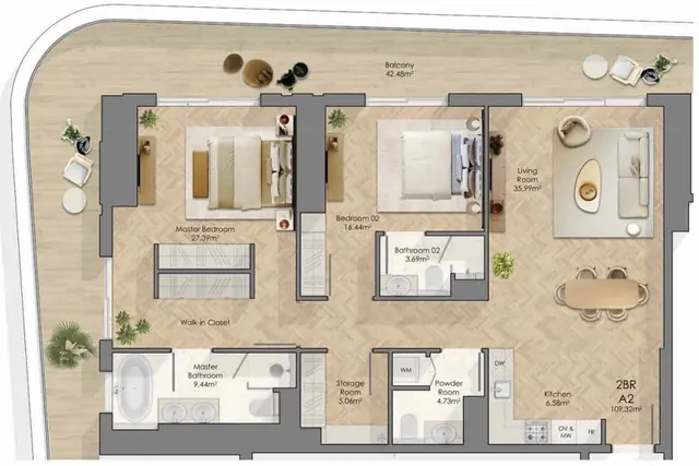 2 bedroom apartment