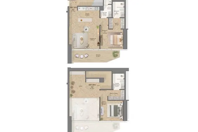 2 bedroom Duplex apartment