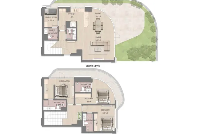 3 bedroom Duplex apartment