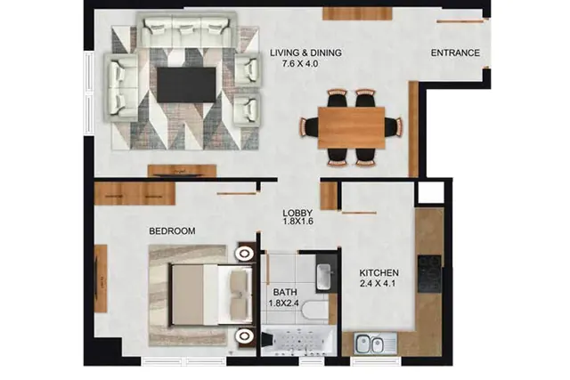 1 bedroom apartment