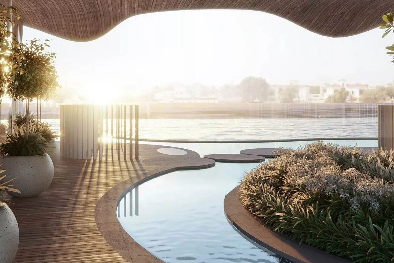 Luxurious terraces with pools