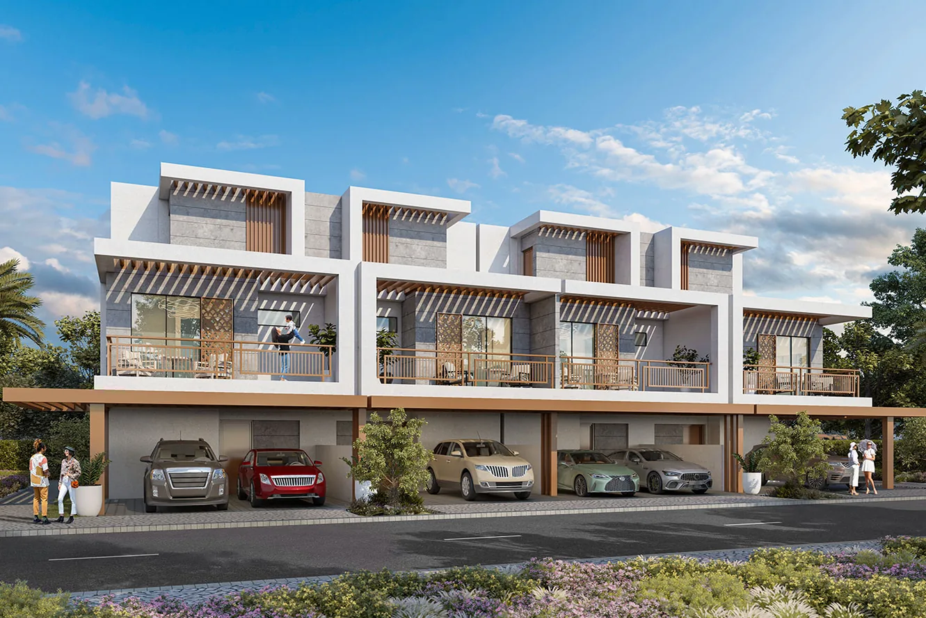 Turnkey townhouses with landscaped plot and parking