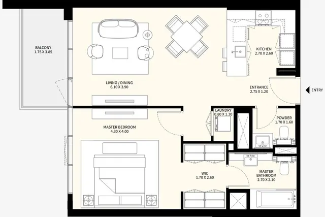 1 bedroom apartment