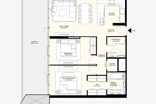 2 bedroom apartment