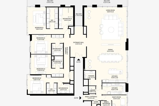 4 bedroom apartment