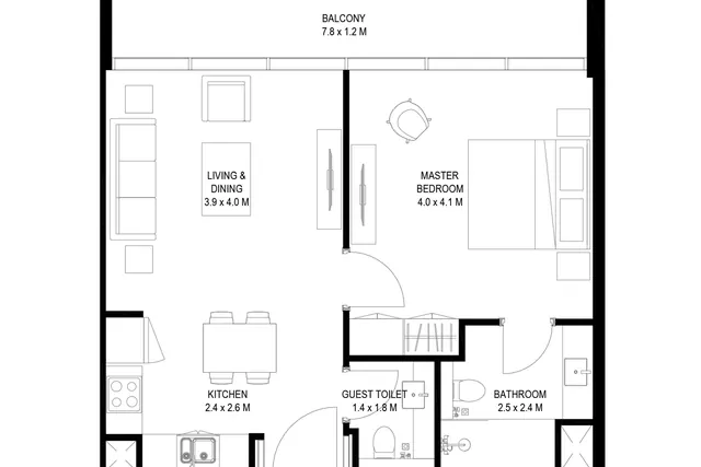 1 bedroom apartment