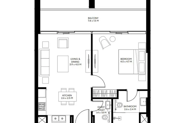 1 bedroom apartment
