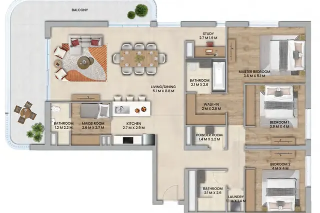 3 bedroom apartment