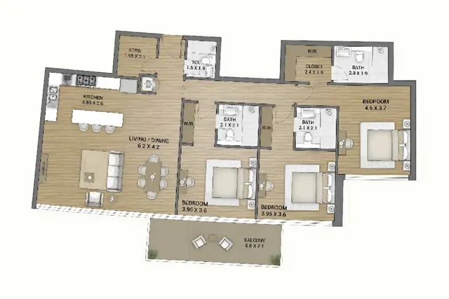 3 bedroom apartment