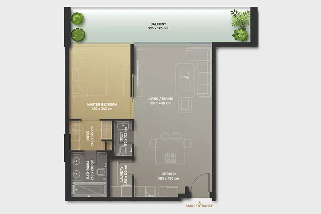 1 bedroom apartment
