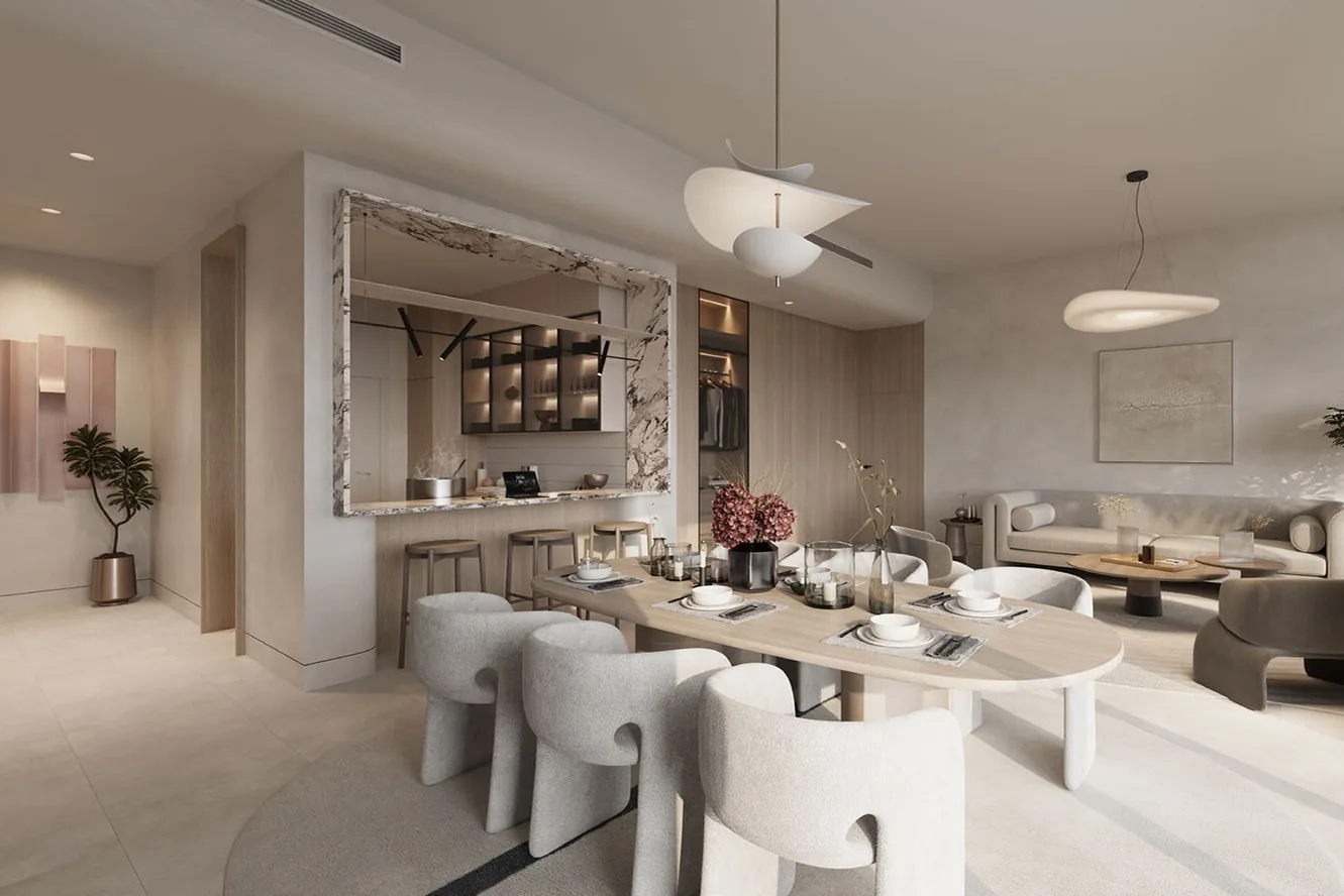 Apartments with premium finishes, furniture, and appliances