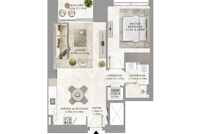 1 bedroom apartment