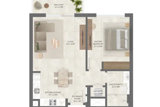 1 bedroom apartment
