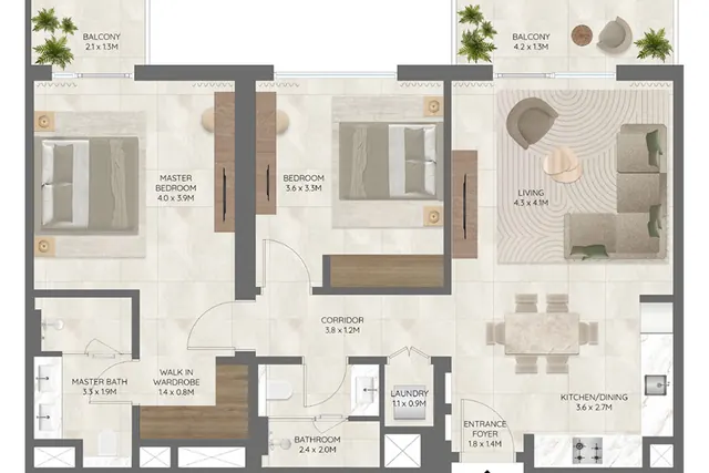 2 bedroom apartment