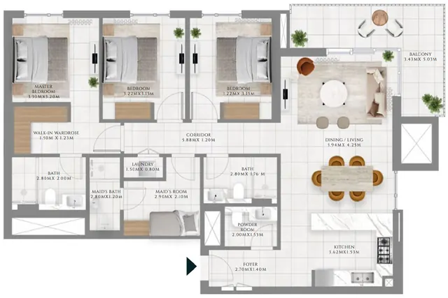 3 bedroom apartment