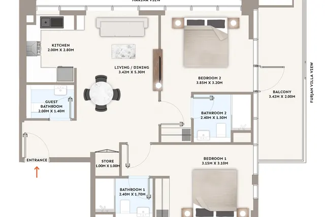 2 bedroom apartment