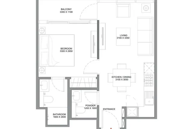 1 bedroom apartment