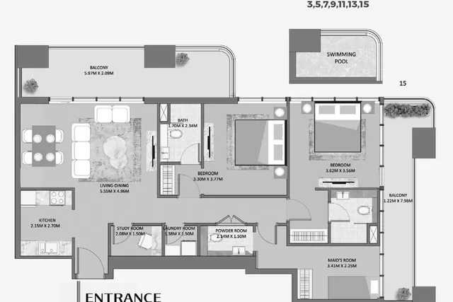 2 bedroom apartment
