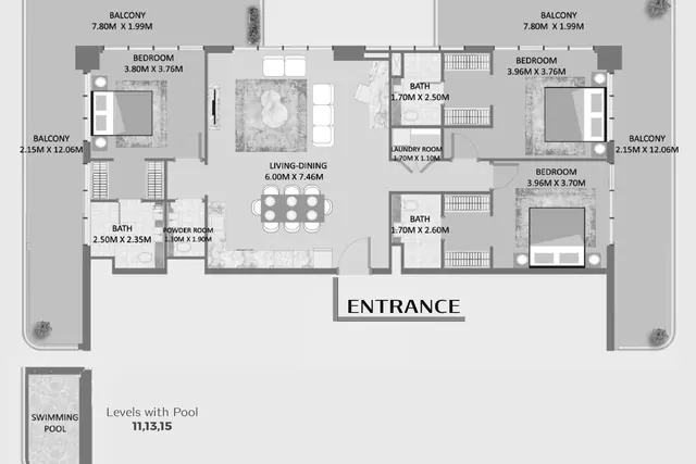 3 bedroom apartment