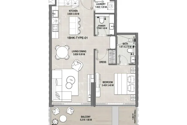 1 bedroom apartment