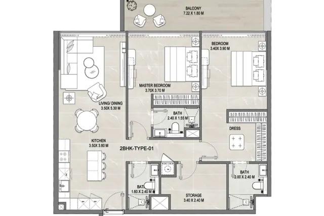 2 bedroom apartment