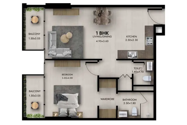 1 bedroom apartment