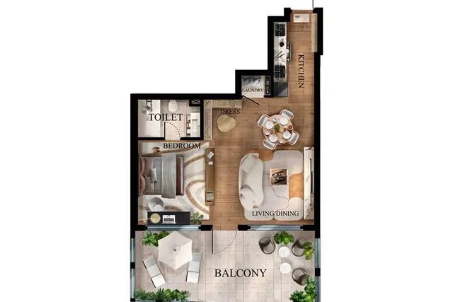 1 bedroom apartment