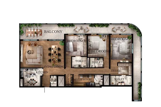 3 bedroom apartment