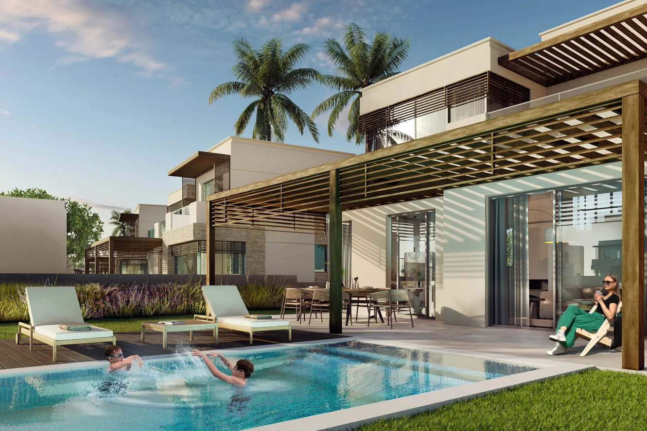 Two villa collections with pools and landscaped plots