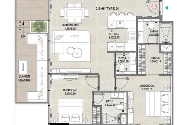 2 bedroom apartment