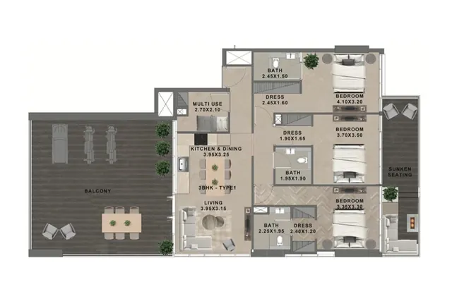 3 bedroom apartment
