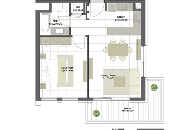 1 bedroom apartment