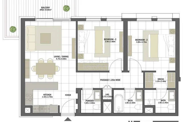 2 bedroom apartment