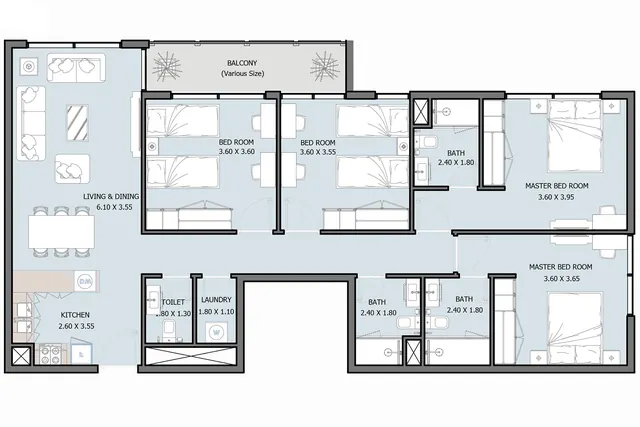 4 bedroom apartment