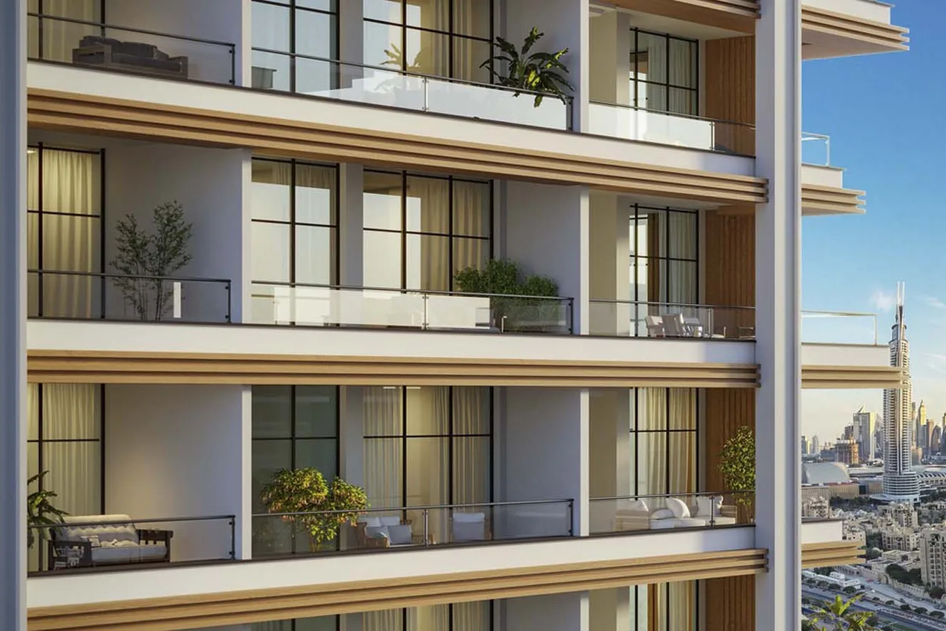 Jacuzzi on balconies of some apartments