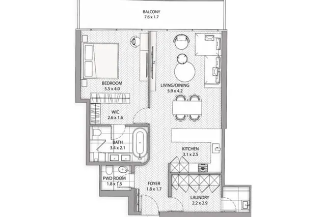 1 bedroom apartment