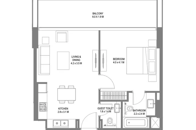 1 bedroom apartment