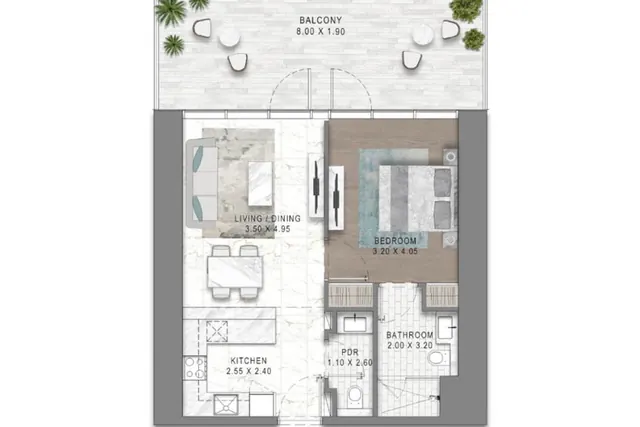 1 bedroom apartment