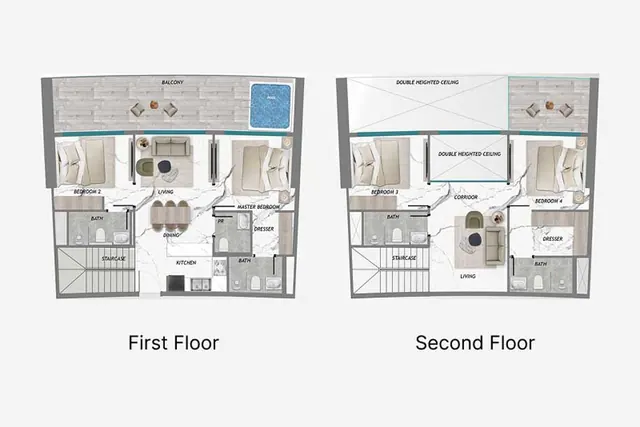 4 bedroom Duplex apartment with pool