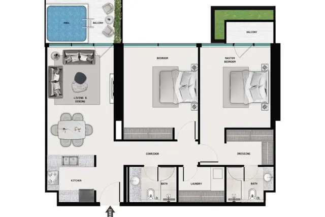 2 bedroom apartment