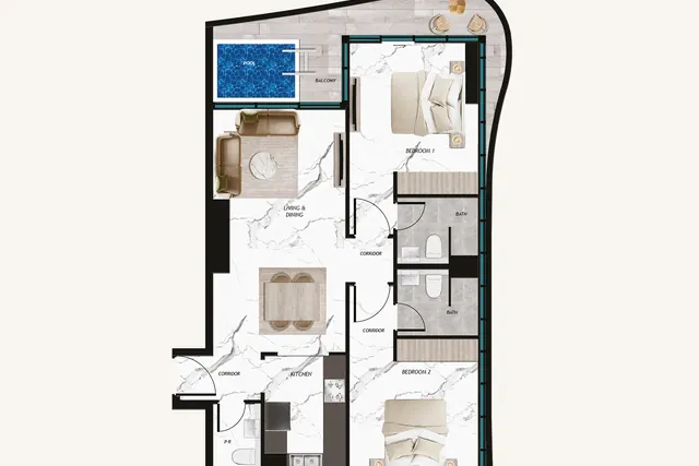 2 bedroom apartment