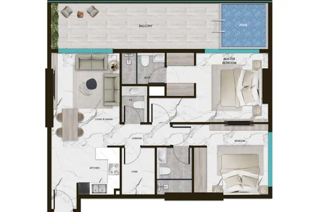 2 bedroom apartment