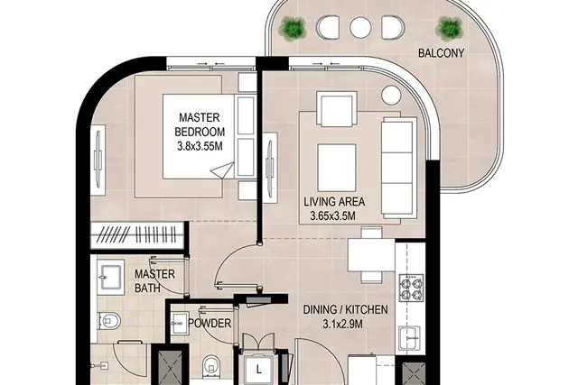 1 bedroom apartment