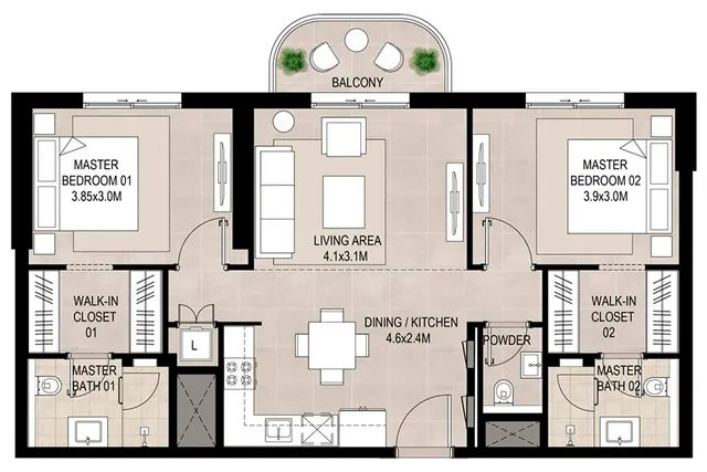 2 bedroom apartment